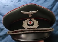 Orginalna czapka oficer wermachtu + krzyż, dokumenty, zdjecia stan bdbi