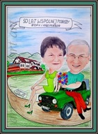 Karykatura ze zdjęcia na rocznicę śłubu PROMOCJA