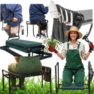 KLĘCZNIK OGRODOWY SKŁADANY TABORET 3W1 Z KIESZENIAMI GARDENLINE