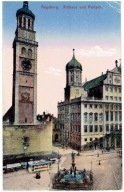 Niemcy - Augsburg - Wieża Perlach i Ratusz 1929 r