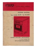 Instrukcja z podbitą gwarancją Predom Mesko kuchnia gazowa KG-4651 PRL 1983