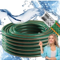 DŁUGI WĄŻ OGRODOWY GUMOWY 1/2" 50M 4 WARSTWY ZBROJONY ROZCIĄGLIWY