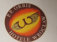 P.P. ORBIS HOTELE WROCŁAW naklejka z PRL