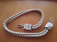 Pleciony pasek z łańcuszkiem i karabińczykami do torebki - bdb !!