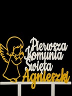 topper na tort dekoracja urodziny personalizacja PIERWSZA KOMUNIA ŚWIĘTA!!!