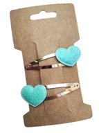 Spineczki zlote mini spinki do włosów boho pyk klik serduszko brokat