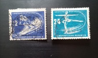 Pierwsze znaczki NRD Mi 246-247 DDR Sporty zimowe 1950r kasowane 22EU