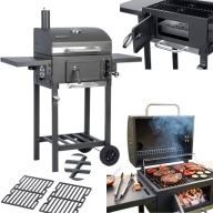 GRILL WĘGLOWY ŻELIWNY RUSZT 42X31,5CM OGRODOWY TERMOMETR SOLIDNY BERDSEN