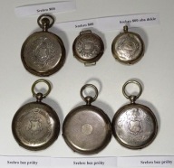 Zestaw zegarków w srebrnych kopertach do naprawy na odzysk na części