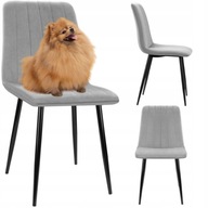 KRZESŁO NOWOCZESNE VELVET PIKOWANE TAPICEROWANE SZARE DO JADALNI SALONU