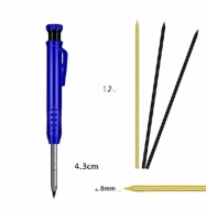 OŁÓWEK stolarski profesjonalny z długą końcówką + RYSIKI Czarne