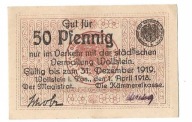 Wolsztyn - 50Pf - 01.04.1918 do 31.12.1919 - orzeł w obwódce - znak wodny