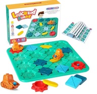 GRA LOGICZNA PLANSZOWA UKŁADANKA LABIRYNT BUDOWANIE DROGI NA PREZENT KLOCKI