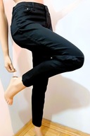 DENIM czarne WOSKOWANE SPODNIE SKINNY LOW WAIST NISKI STAN 32/32 (XL)