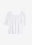 B.p.c BLUZKA Z GŁĘBOKIM WYCIĘCIEM Z TYŁU BIAŁA WISKOZOWA PLUS SIZE