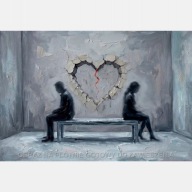 Brak miłości obraz na płótnie 55x80 zagadnienie psychologia serce pęknięcie