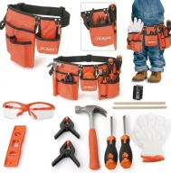 Zestaw narzędzi dla dzieci Hi-Spec 16szt pas rękawice okulary prawdziwe 6+