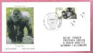Niemcy 2001 FDC Berlin, zn+MARG. zwierzęta zagrożone, goryl