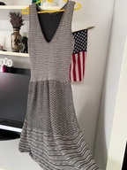 S KNITTED DZIANINA SZARE SREBRNE PASKI zwiewna