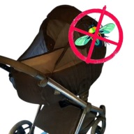 Moskitiera XXL do wózka - czarna siatka | Pasuje do Bebetto