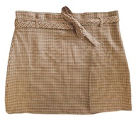 George spódniczka mini XL 42 trapezowa, brązowa kratka