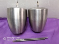 świeczniki stal nierdzewna szlachetna inox 18/8-10 2szt lampion knot