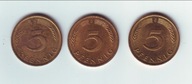 Niemcy 5 Pfennig 1993 A,D,G