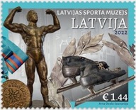 Łotwa 2022 Znaczek ** muzeum sport olimpiada narty