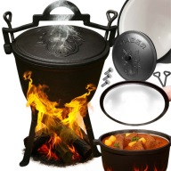 Kociołek Węglowy Turystyczny + Pokrywa | Przenośny, Kompaktowy 5l