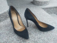 TUNE nr 37 eleganckie włoskie zamszowe czółenka na szpilce skóra