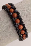 Bransoletka ze szklanych koralików +piasek pustyni , handmade