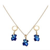 62766 Celebrytka 18K pozłacana 40+5 CM z kolczykami 32/11 MM Swarovski