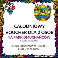 Całodzienny voucher dla 2 osób do PARKU DMUCHAŃCÓW (Mazury - Kamień)
