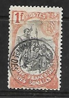 Somalia fran. D798 wojownicy 24euro piękna pieczątka