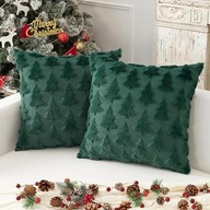 Poszewki na Poduszkę 40x40 Zielone Choinki Zestaw 2 szt