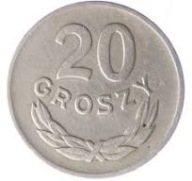 POLSKA PRL moneta 20 GR GROSZY 1980 r