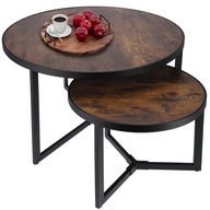 Stolik kawowy Jumi okrągły 80×80×52 cm czarny – nowoczesny, do salonu metal