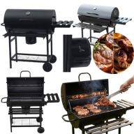 GRILL WĘGLOWY OGRODOWY DUŻY PRZENOŚNY PÓŁKi POPIELNIK WENTYLACJA Z POKRYWĄ