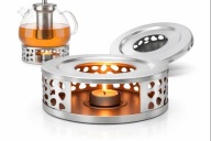 PODGRZEWACZ STALOWY POD DZBANEK CZAJNIK IMBRYK NA ŚWIECZKE TEA LIGHT 15 CM