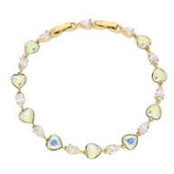 85865 Bransoletka stal chirurgiczna 316L pozłacana 18k AB CRYSTAL Swarovski