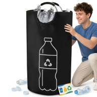 KOSZ NA BUTELKI PLASTIKOWE ZWROTNE KAUCYJNE SKŁADANY TORBA Z UCHWYTAMI 100L