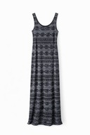 Letnia maxi sukienka tuba House – czarno-biała, boho, rozmiar XS/S