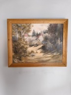 obraz olejny 1987 "Pejzaż" M.Łapińska
