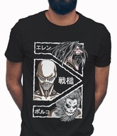 Koszulka męska bawełniana z nadrukiem anime ATTACK ON TITAN ATAK TYTANÓW