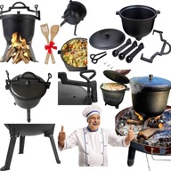 KOCIOŁEK ŻELIWNY GARNEK MYŚLIWSKI WĘGIERSKI PIECZONKI 8L NA OGNISKO*GRATIS*