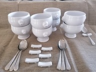 BULIONÓWKI W STYLU PILLIVUYT Z GŁOWAMI LWÓW+KOZIOŁKI+ŁYŻKI 24 elementy