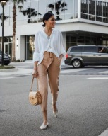 ZARA SPODNIE PASEK BEŻ BLOG NOWE XS!