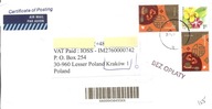 SINGAPUR - KRAKÓW -koperta -znaczki -obieg 2024 rok