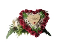 Stroiki Na Nagrobki – Anioł Z Sercem Róże Obrzeże