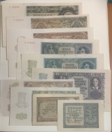 Zestaw banknotów GG 1-500 zł - Komplet Typów - AU/UNC/XF/VF Miłczak 94-104